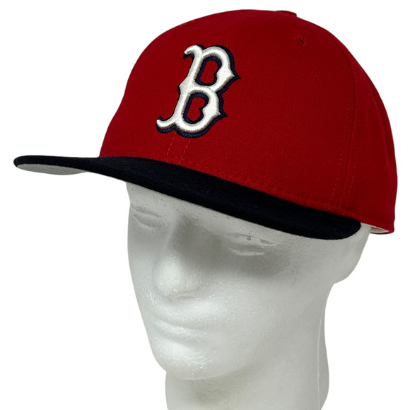 Vintage 90s Boston Red Sox Hat Baseball Cap New Era 5950 Wool USA Fitted 7 1/2 - Picture 2 of 10